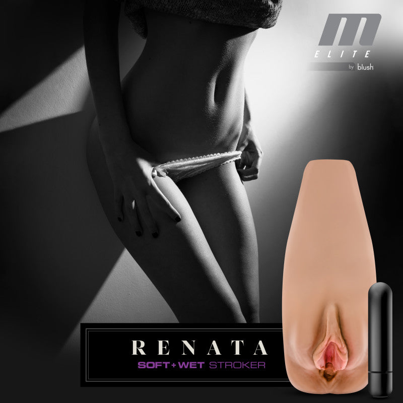 M Elite Soft and Wet Renata Vibrating Vagina Stroker Strokers - Auto