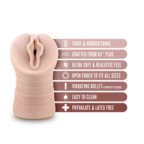 Destini Vibrating Male Stroker Beige by Blush Ultra-Soft Material > Sex Toys For Men > Masturbators > Vibrating