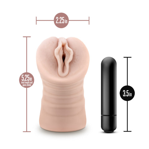 Destini Vibrating Male Stroker Beige by Blush Ultra-Soft Material > Sex Toys For Men > Masturbators > Vibrating