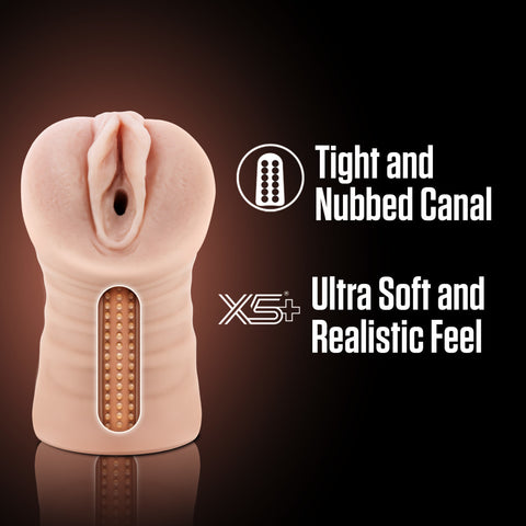 Enlust Ayumi Beige Vibrating Male Stroker with Ultra-Soft Feel > Sex Toys For Men > Masturbators > Vibrating