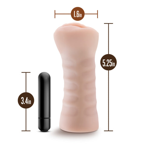 M for Men Ashley Vanilla Soft Vibrating Masturbator Strokers - Auto