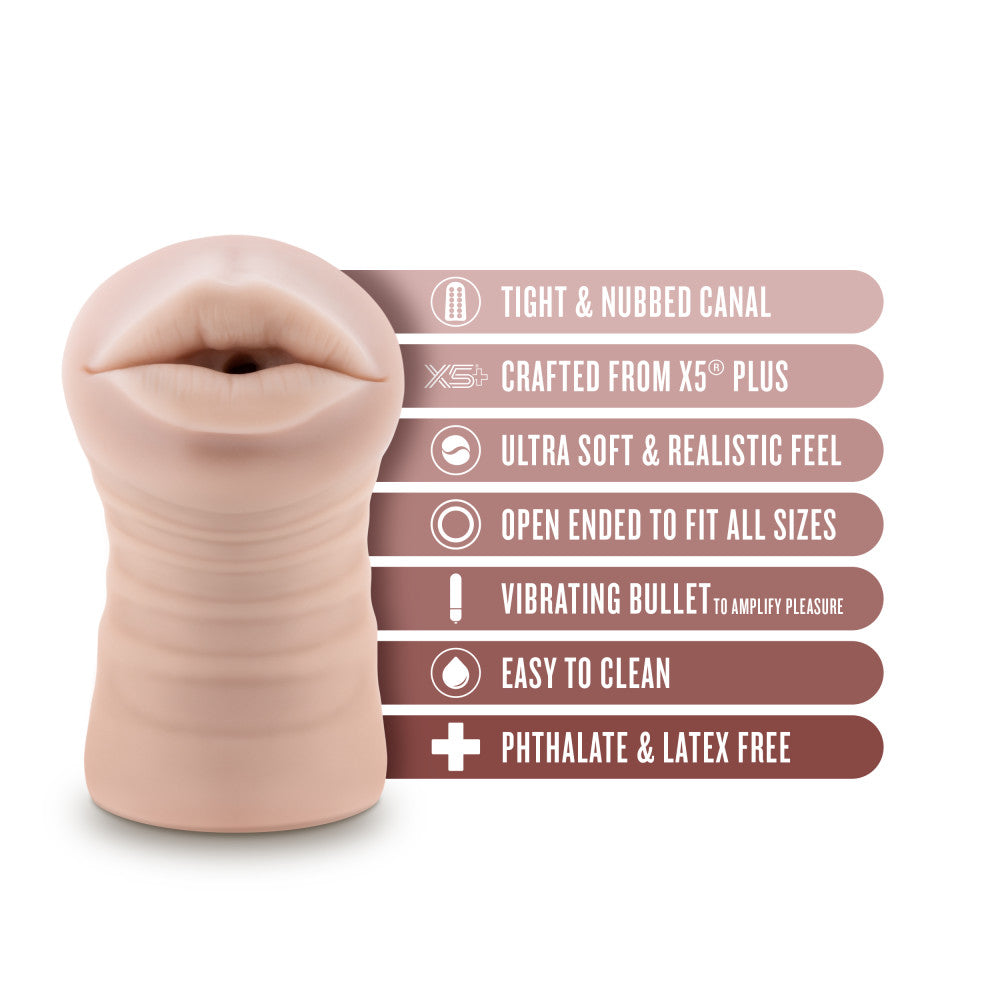 Nicole Vibrating Male Stroker in Beige Ultra-Soft Material > Sex Toys For Men > Masturbators > Vibrating