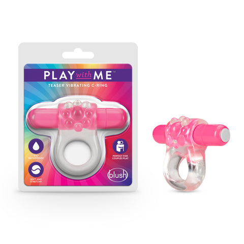 Play With Me Teaser Vibrating Cock Ring Pink for Pleasure Pink Cock Rings Vibrating