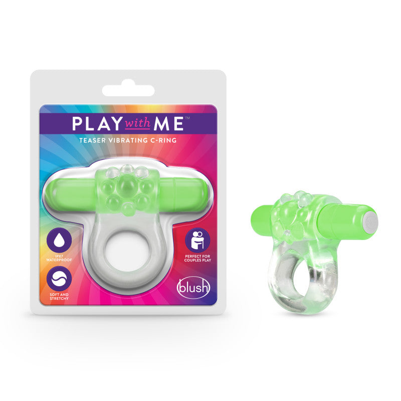 Play With Me Teaser Vibrating C Ring – Rechargeable Vibrating Ring Cock Rings Vibrating