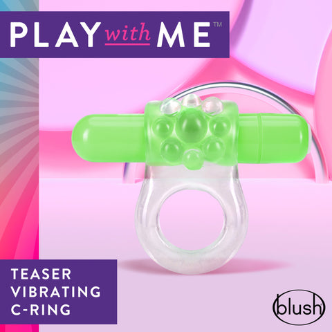 Play With Me Teaser Vibrating C Ring – Rechargeable Vibrating Ring Cock Rings Vibrating