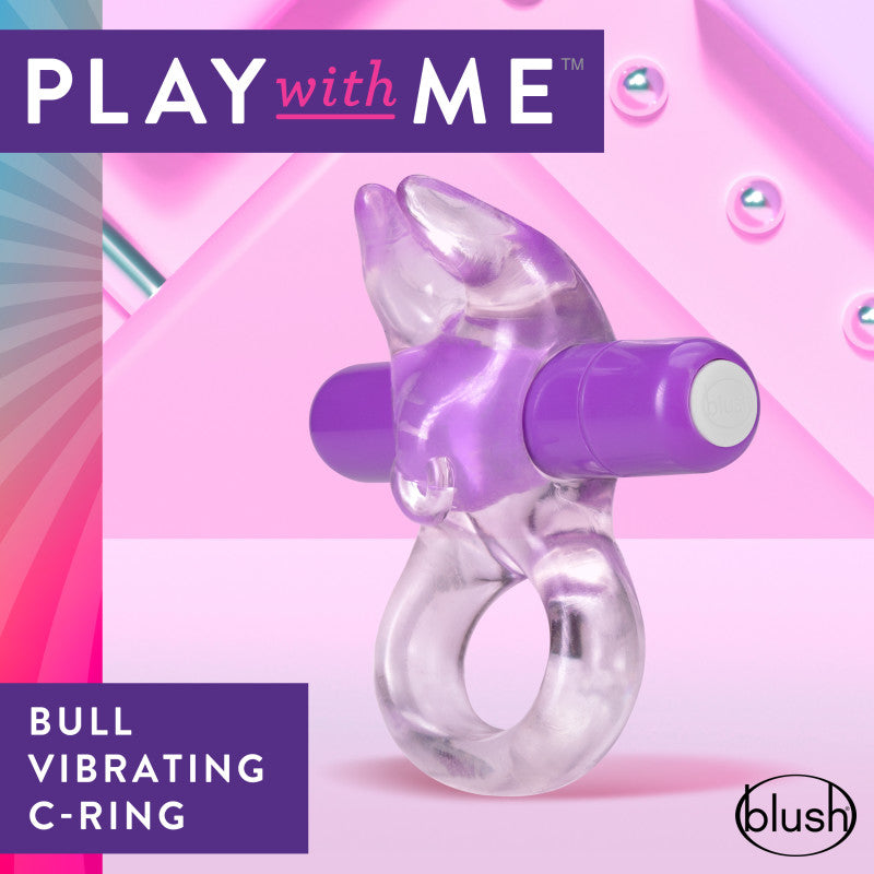 Play With Me Bull Vibrating C-Ring in Purple for Couples > Sex Toys > Couples Toys