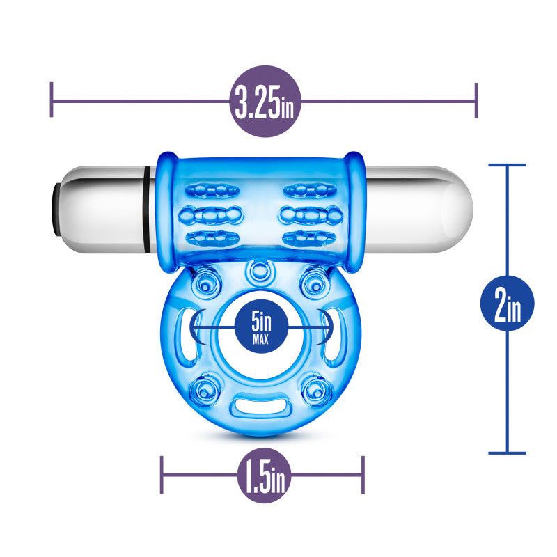 Stay Hard Vibrating Bull Ring (Blue) – 10 Function Vibrating Cock Ring > Cock Ring > Vibrating