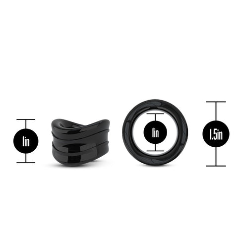 Stay Hard Beef Ball Stretcher Snug 1 Inch Black Ball Stretcher