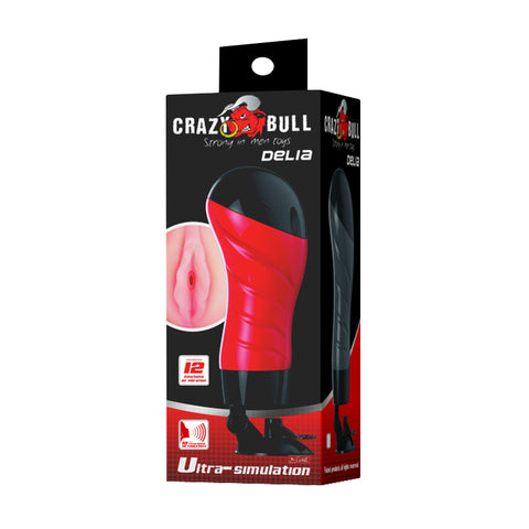 Crazy Bull Delia Vibrating Stroker Vibrating Vagina Stroker with Suction Base Strokers - Auto