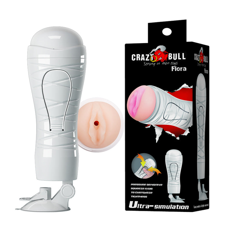 Flora Squeezable Vagina Stroker with Suction Base for Men Flesh > Sex Toys For Men > Masturbators Manual