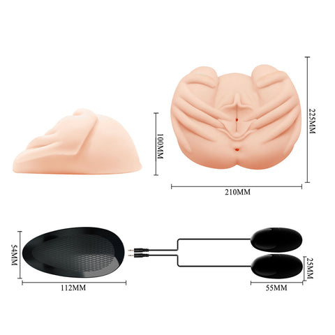Crazy Bull Vibrating Spread Torso Masturbator Realistic Skin Color Adult Sex Toy Strokers - Manual
