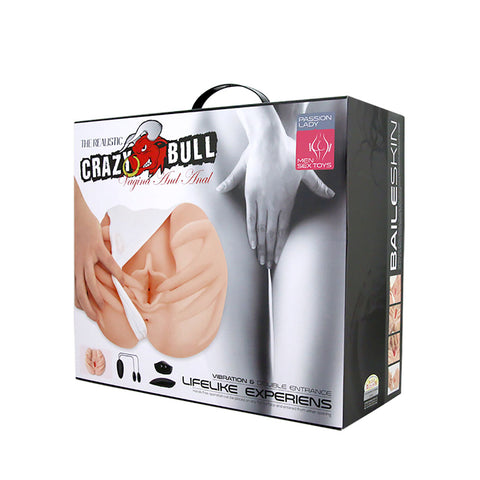 Crazy Bull Vibrating Spread Torso Masturbator Realistic Skin Color Adult Sex Toy Strokers - Manual