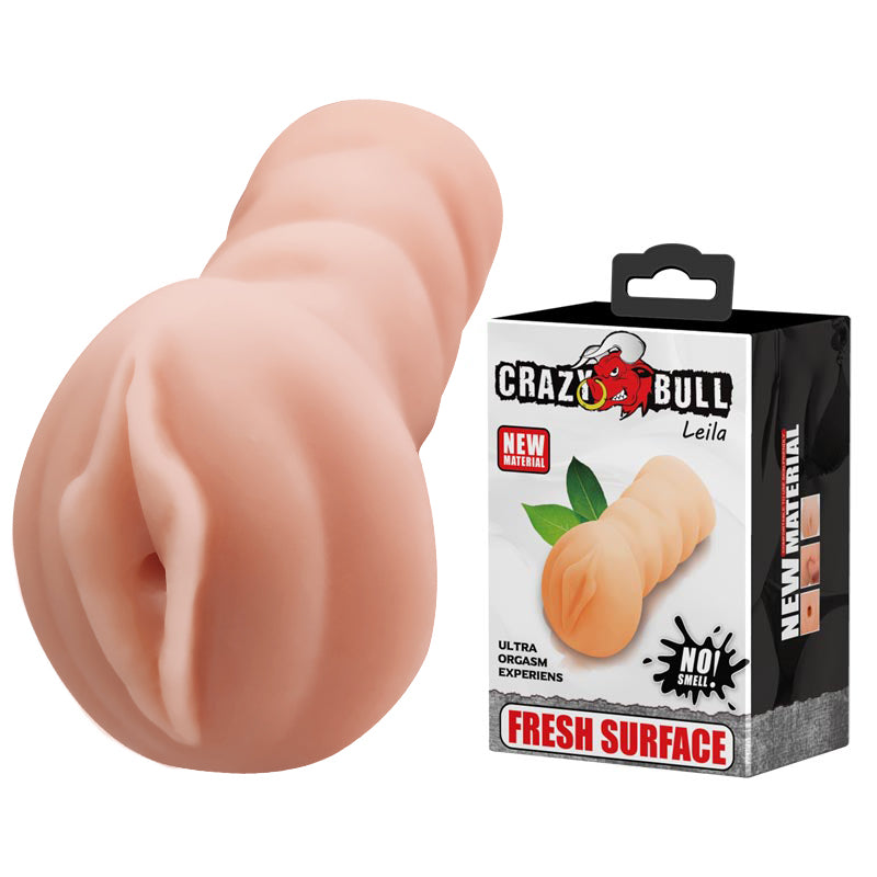 Crazy Bull Leila Vagina Stroker Realistic Flesh Color Adult Toy Beige Strokers - Manual
