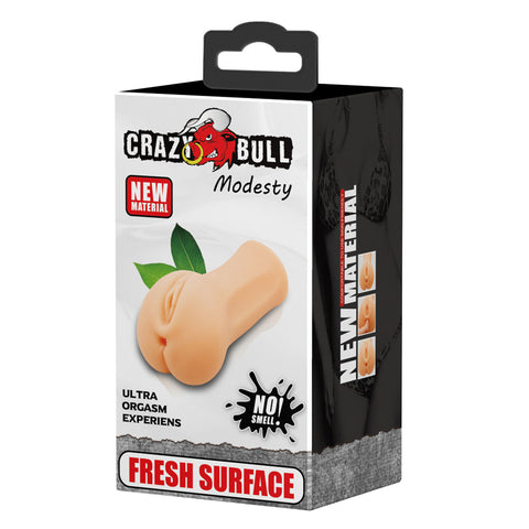 Crazy Bull Modesty Vagina Stroker 6 Inch Realistic Skin Tone Adult Toy Strokers - Manual