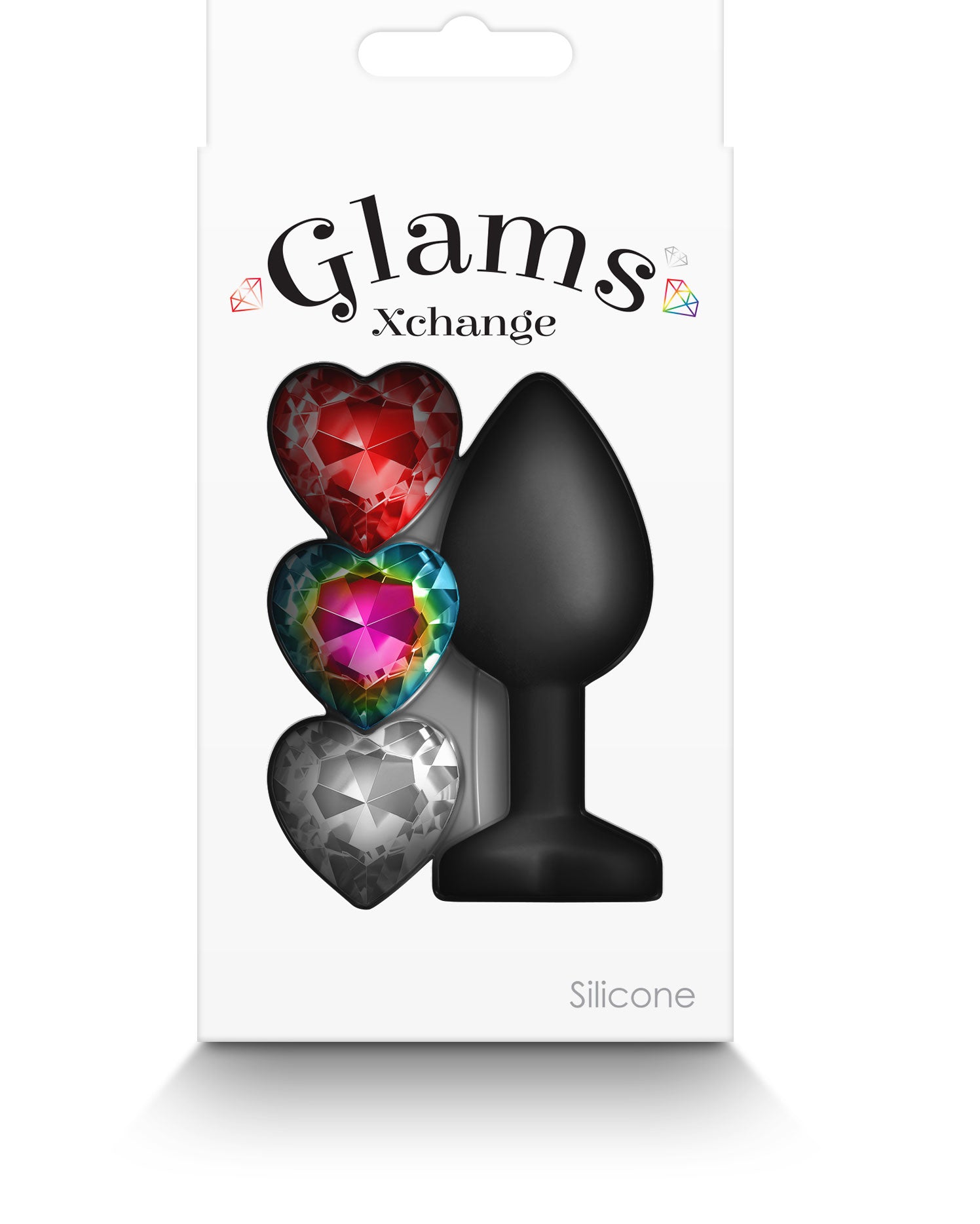 Glams Xchange Heart Small (Interchangeable Heart Gems) – Small Silicone Butt Plug > Anal Range > Jewel Butt Plugs