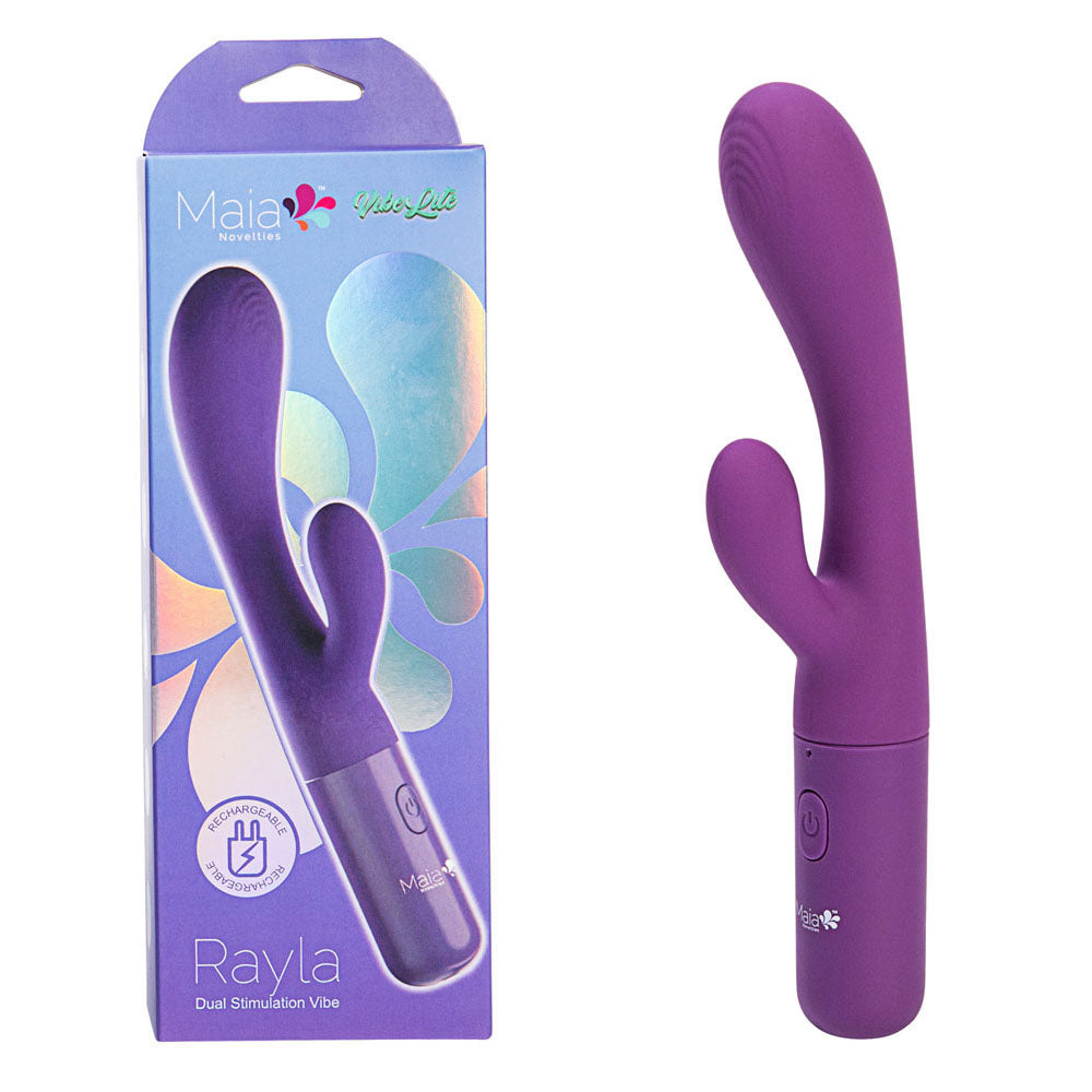 Maia Rayla 17.8 cm USB Rechargeable Rabbit Vibrator Purple VIBRATORS-RABBIT