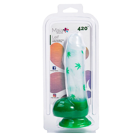 Maia LEIF - 7 Inch Leaf Print Dong with Suction Cup DONGS