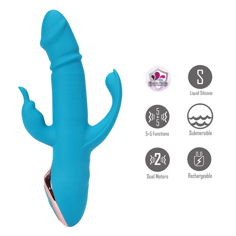 Maia Kennedi 23.5 Centimeter USB Rechargeable Triple Stimulating Vibrator VIBRATORS-RABBIT-MULTI