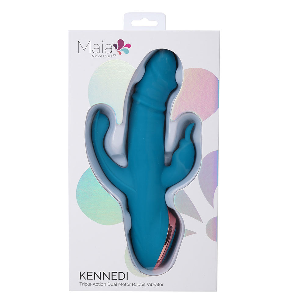 Maia Kennedi 23.5 Centimeter USB Rechargeable Triple Stimulating Vibrator VIBRATORS-RABBIT-MULTI