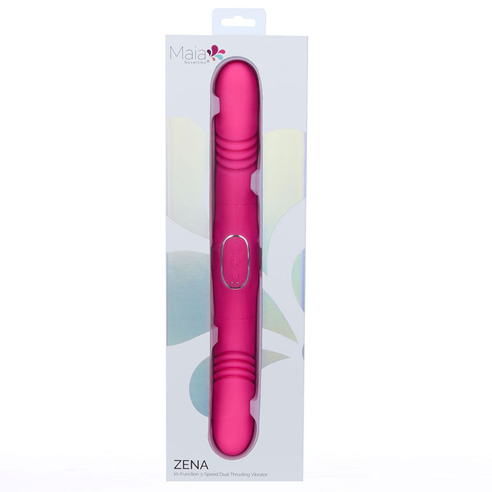 Maia Zena – USB Rechargeable Dual Thrusting Double Ended Vibrator 35.6 cm > Dildos > Double Dildos