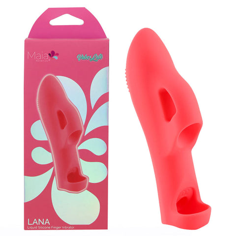 Maia Lana – USB Rechargeable Silicone Finger Vibrator Red Finger Stimulator