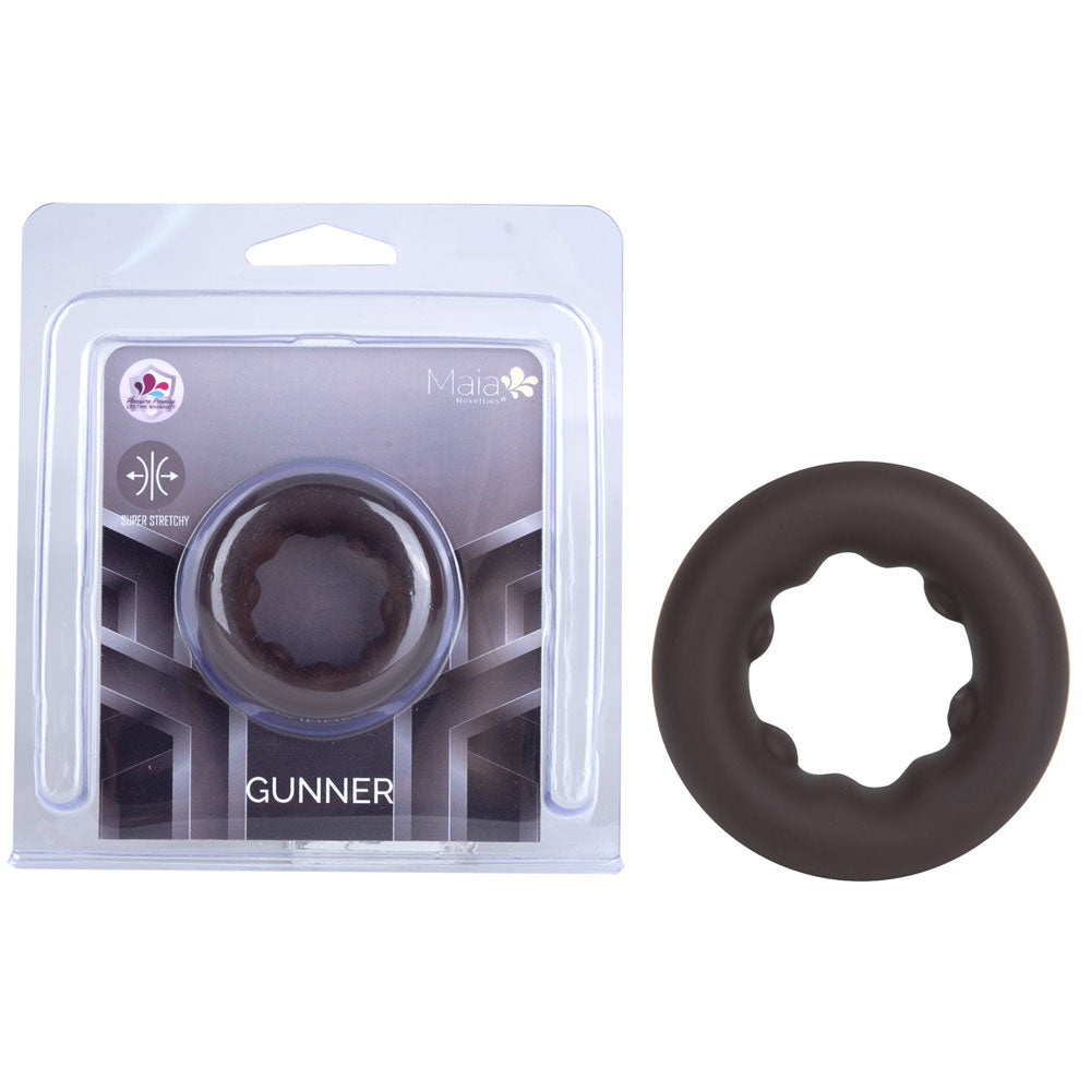 Maia Gunner (Chocolate Dark) – Stretchy Liquid Silicone Cock Ring Brown > Cock Ring > Single