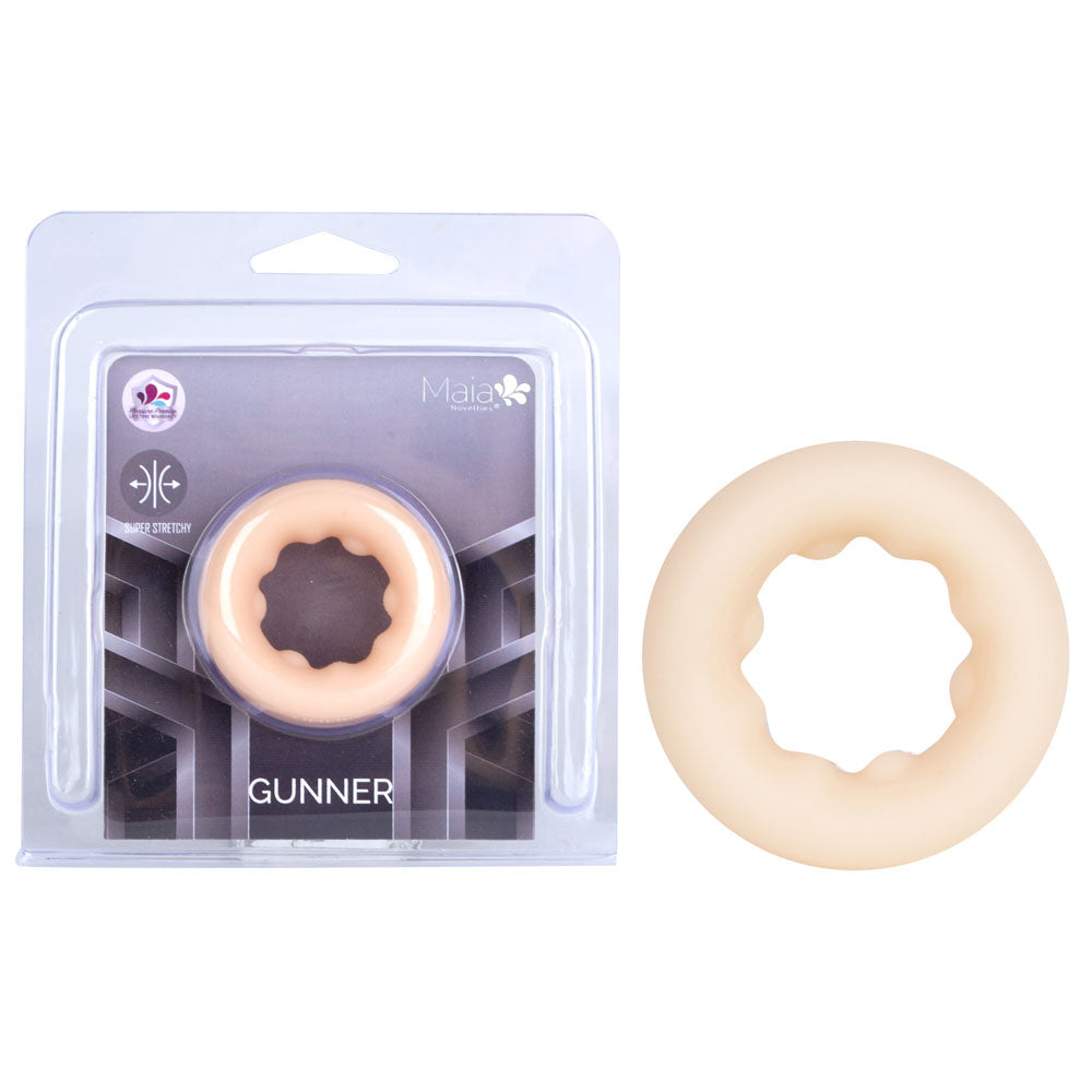 Maia Gunner (Vanilla) – Stretchy Liquid Silicone Cock Ring Flesh COCK RINGS
