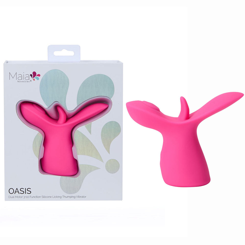 Maia Oasis – USB Rechargeable Dual Motor Licking Vibrator Pink VIBRATORS