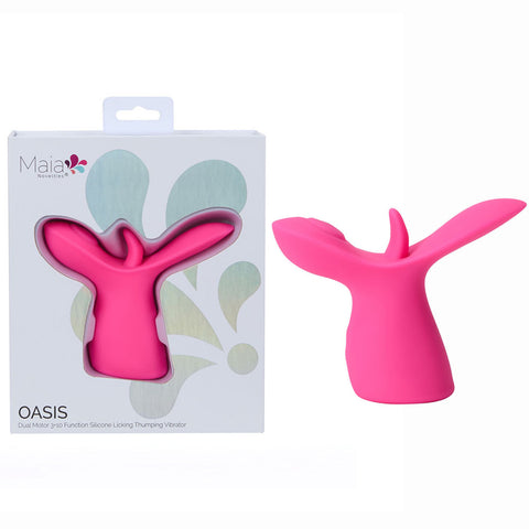 Maia Oasis – USB Rechargeable Dual Motor Licking Vibrator Pink VIBRATORS