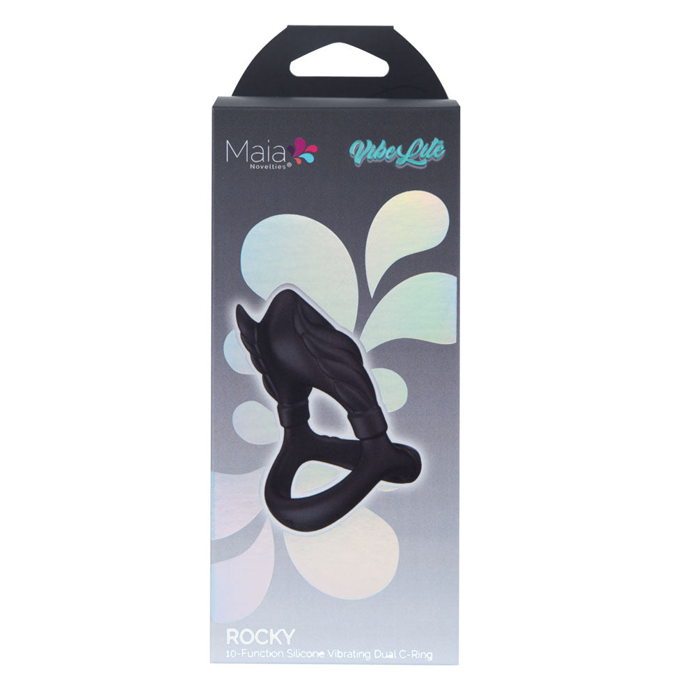 Maia Rocky USB Rechargeable Vibrating Cock and Balls Ring – Silicone Cock Ring Cock Rings Vibrating