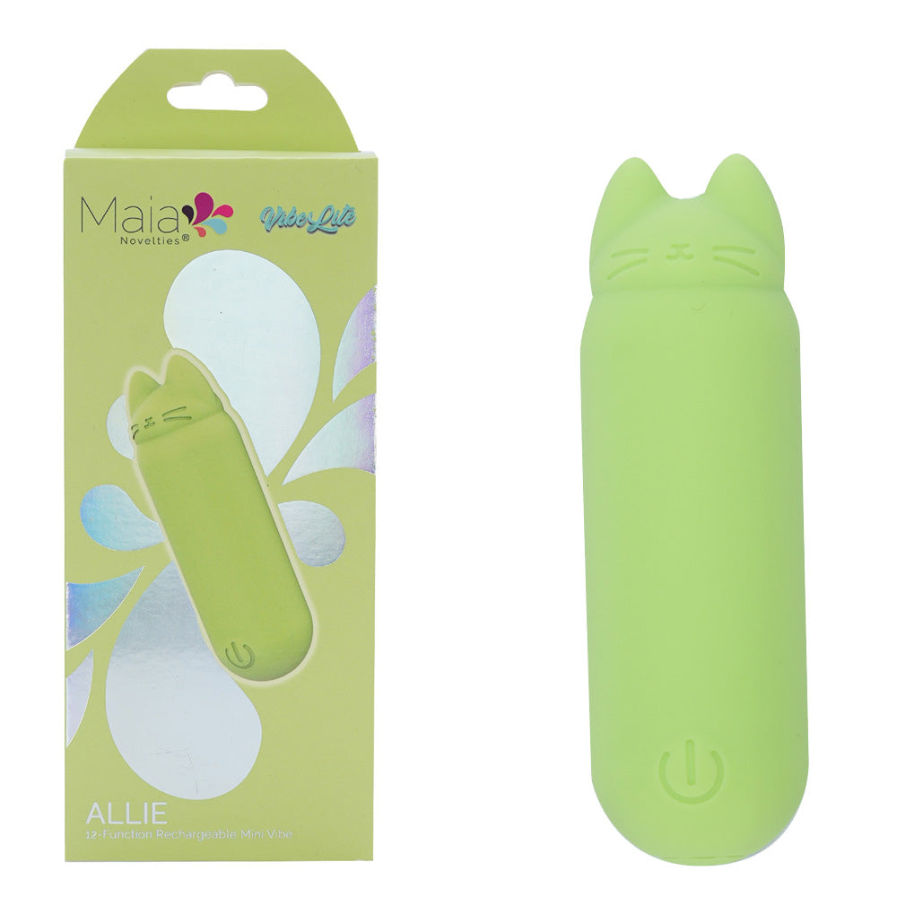 Maia ALLIE – 7.6 cm Rechargeable Vibrating Bullet Green > Vibrators > Mini Vibrators