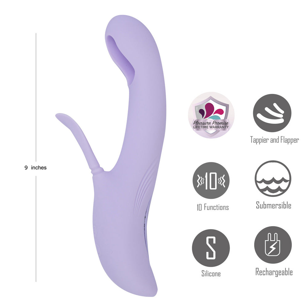 Maia Charli – USB Rechargeable 22.9cm Flapping and Tapping Rabbit Vibrator > Vibrators > Ladies > Rabbit Multi