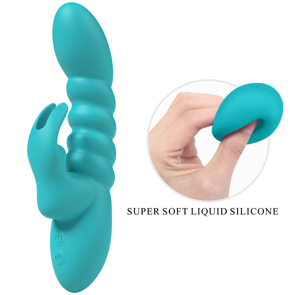 Party Up Brynlyn Teal 18.2 cm USB Rechargeable Rabbit Vibrator VIBRATORS-RABBIT