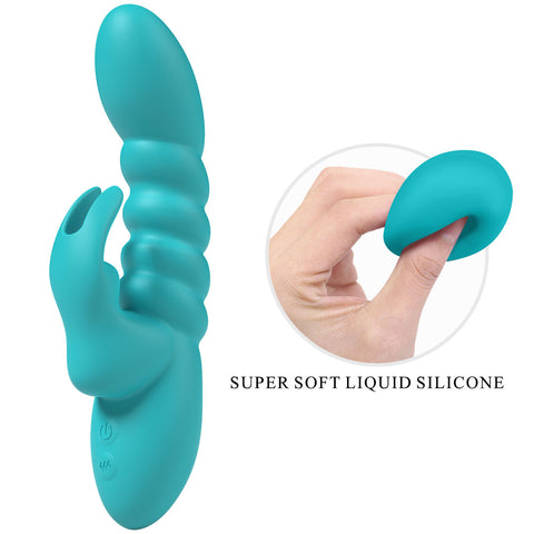 Party Up Brynlyn Teal 18.2 cm USB Rechargeable Rabbit Vibrator VIBRATORS-RABBIT