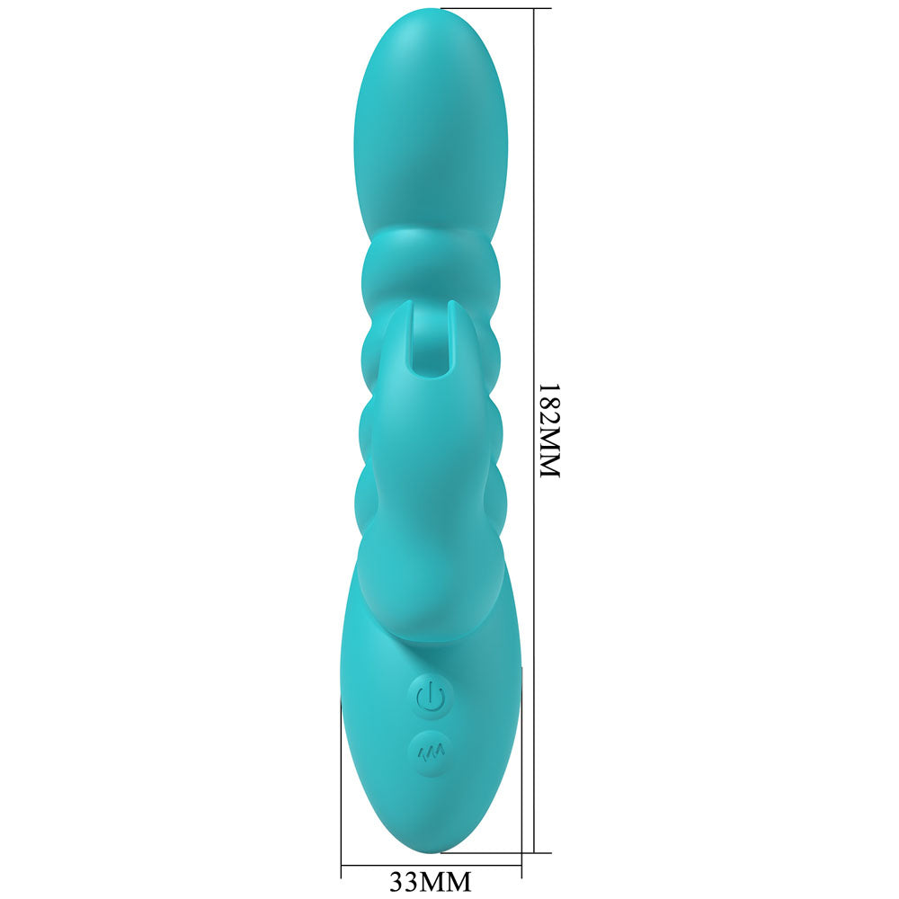 Party Up Brynlyn (Teal) – USB Rechargeable 18.2 cm Rabbit Vibrator > Vibrators > Ladies > Rabbit