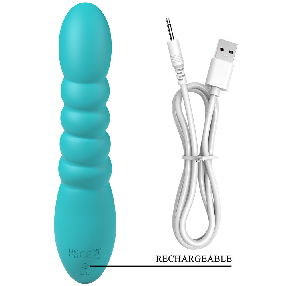 Party Up Brynlyn Teal 18.2 cm USB Rechargeable Rabbit Vibrator VIBRATORS-RABBIT