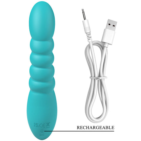 Party Up Brynlyn Teal 18.2 cm USB Rechargeable Rabbit Vibrator VIBRATORS-RABBIT