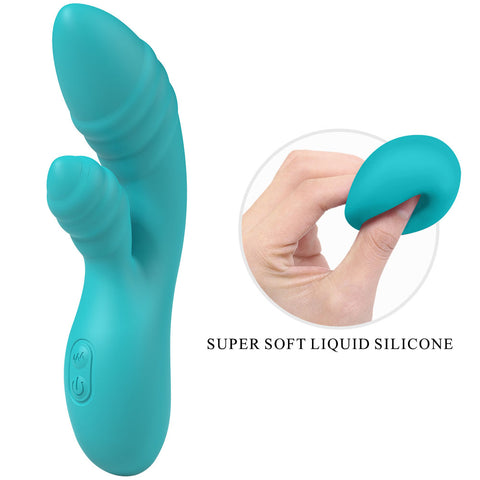 Party Up Dalida Teal 16.2 cm USB Rechargeable Rabbit Vibrator VIBRATORS-RABBIT