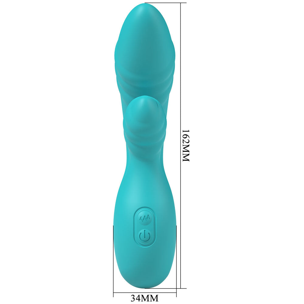 Party Up Dalida Teal 16.2 cm USB Rechargeable Rabbit Vibrator VIBRATORS-RABBIT