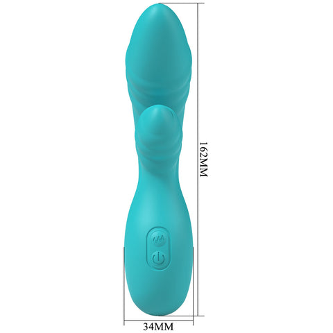 Party Up Dalida Teal 16.2 cm USB Rechargeable Rabbit Vibrator VIBRATORS-RABBIT