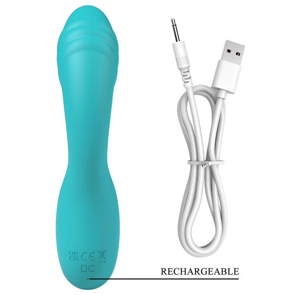 Party Up Dalida Teal 16.2 cm USB Rechargeable Rabbit Vibrator VIBRATORS-RABBIT