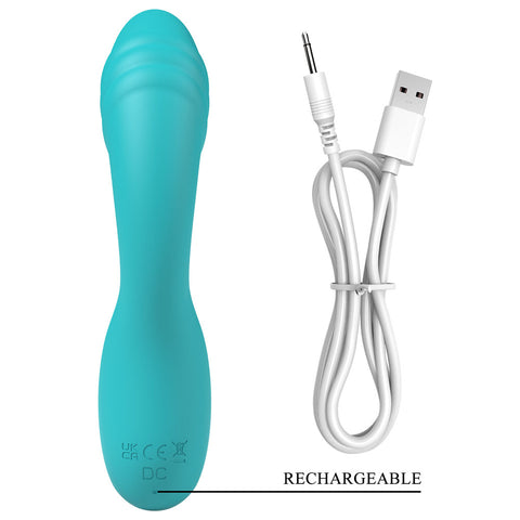Party Up Dalida Teal 16.2 cm USB Rechargeable Rabbit Vibrator VIBRATORS-RABBIT