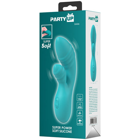 Party Up Dalida Teal 16.2 cm USB Rechargeable Rabbit Vibrator VIBRATORS-RABBIT