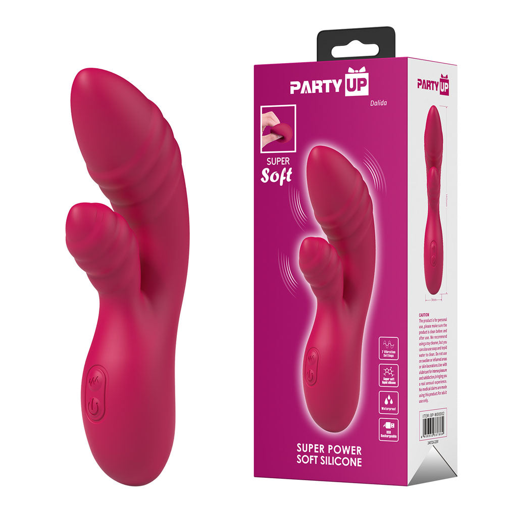 Party Up Dalida 16.2 cm USB Rechargeable Rabbit Vibrator Pink VIBRATORS-RABBIT