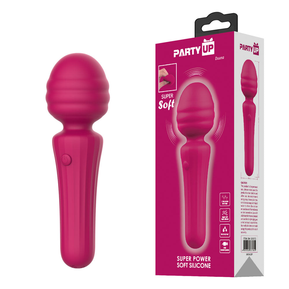 Party Up Duuna 16.9 cm USB Rechargeable Massage Wand Pink Electric Massager