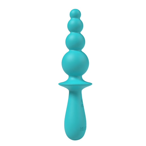 Party Up Evajane Teal 17.1 Centimeter USB Rechargeable Beaded Vibrator Butt Plugs - Vibrating