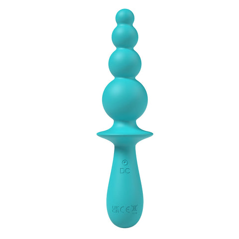 Party Up Evajane Teal 17.1 Centimeter USB Rechargeable Beaded Vibrator Butt Plugs - Vibrating