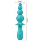 Party Up Evajane Teal 17.1 Centimeter Beaded Vibrator > Anal Range > Vibrating Butt Plugs