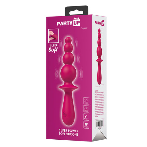 Party Up Evajane 17.1 Centimeter USB Rechargeable Beaded Vibrator Butt Plugs - Vibrating