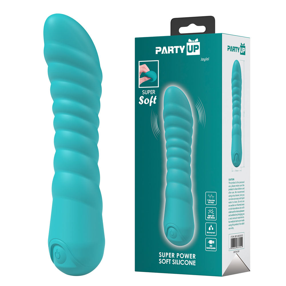 Party Up Jaylei (Teal) – USB Rechargeable 14.6 cm Vibrator Teal > Vibrators > Standard Vibrators Main image